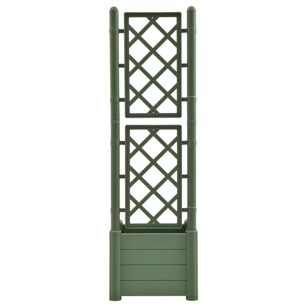 

vidaXL Plantenbak met latwerk 43x43x142 cm PP groen