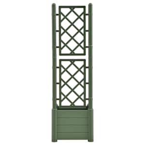 vidaXL Ζαρντινιέρα Κήπου Καφασωτό Πράσινη 43x43x142 εκ Πολυπροπυλένιο