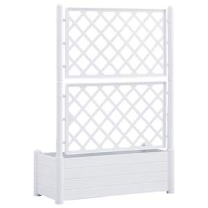 Zahradní truhlík s treláží 100 x 43 x 142 cm PP bílý - obrázek 6