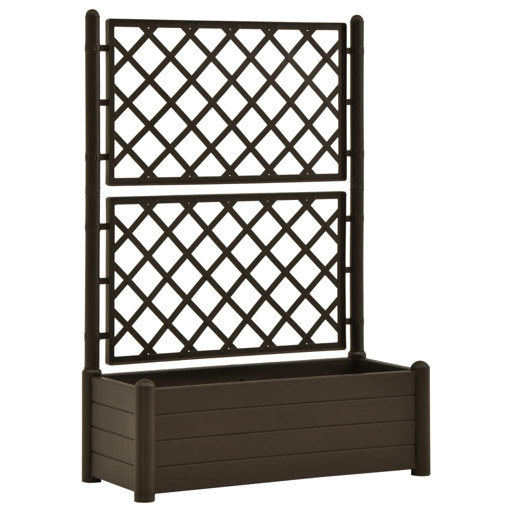 

vidaXL Garden Planter with Trellis 39.4”x16.9”x55.9” PP Mocha