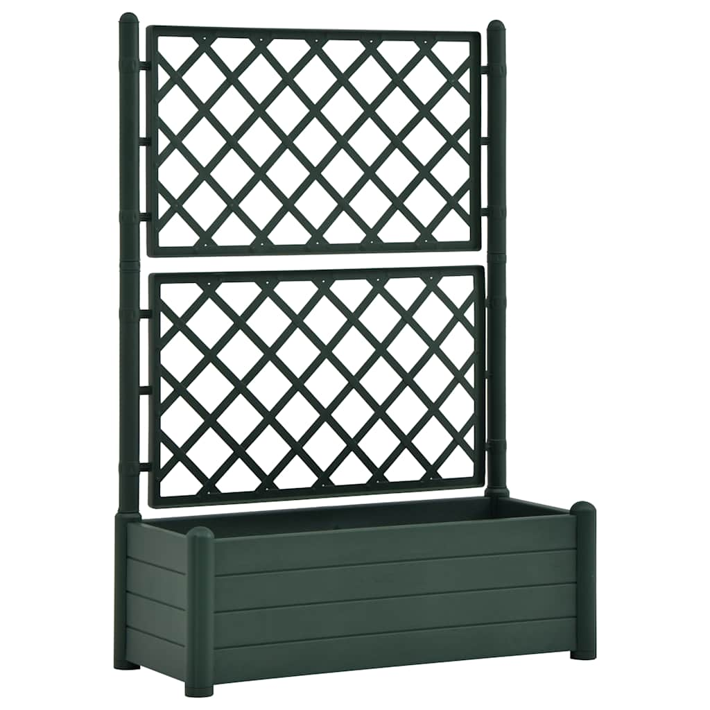 

vidaXL Garden Planter with Trellis 39.4”x16.9”x55.9” PP Green