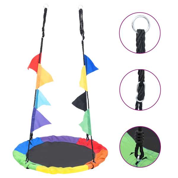 vidaXL vikerkaarekiik lippudega, 100 cm
