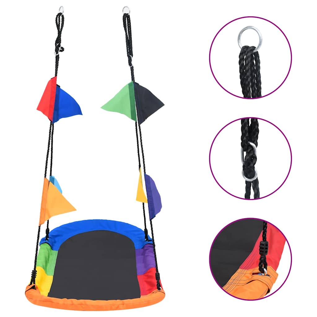 vidaXL Nestschaukel mit Fahnen 165x70 cm