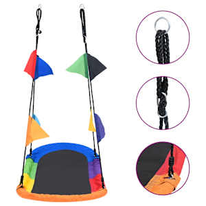 Gugalnica gnezdo z zastavicami 165x70 cm