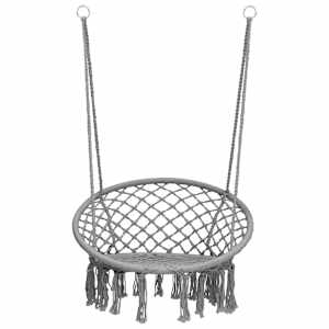 Závěsné houpací křeslo 80 cm šedé - obrázek 3