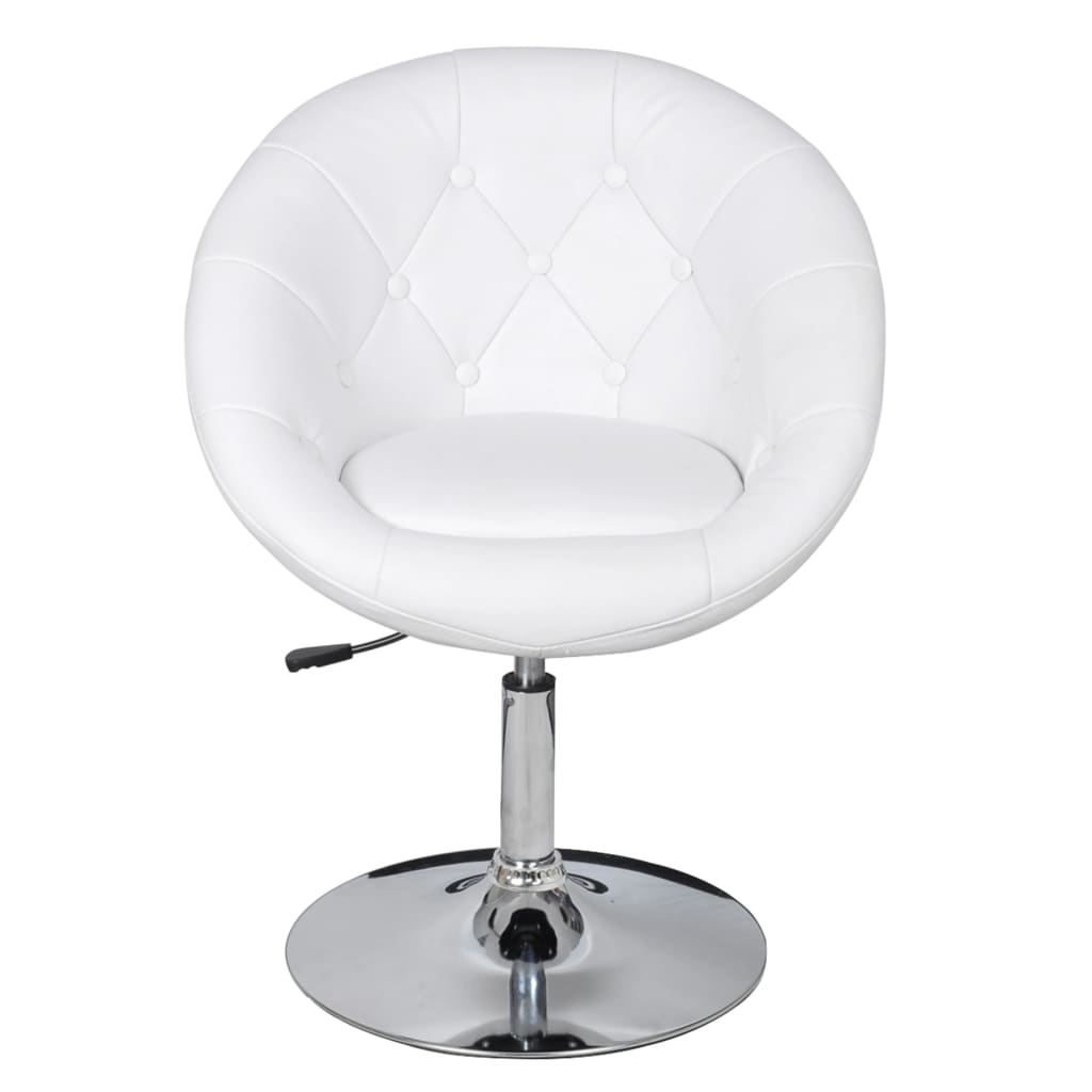 vidaXL Bar Stool White Faux Leather