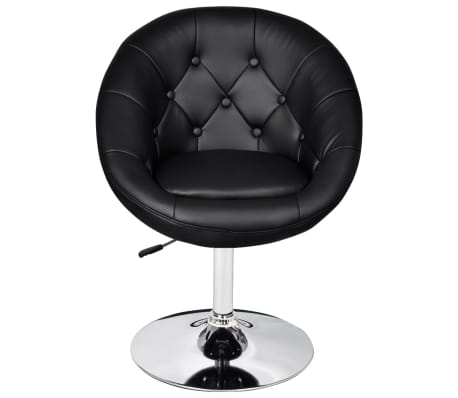 vidaXL Lounge Chair Black Steel Adjustable Height-Adjustable Bar Stool