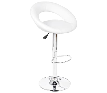 vidaXL Stool Set of 2 White Faux leather, iron