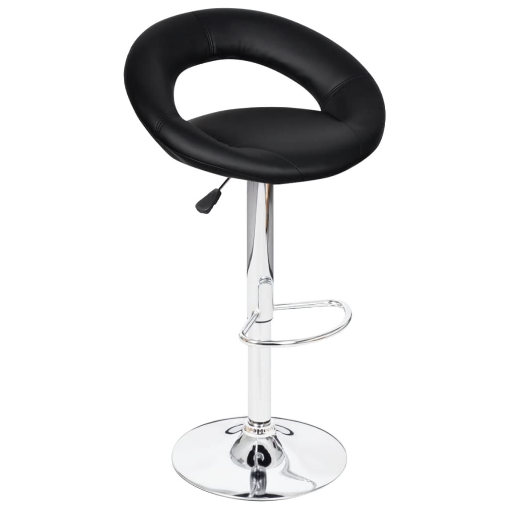 vidaXL Bar Stools 2 pcs Black Faux Leather