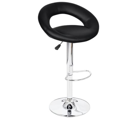 vidaXL Bar Stools 2 pcs Black Faux Leather