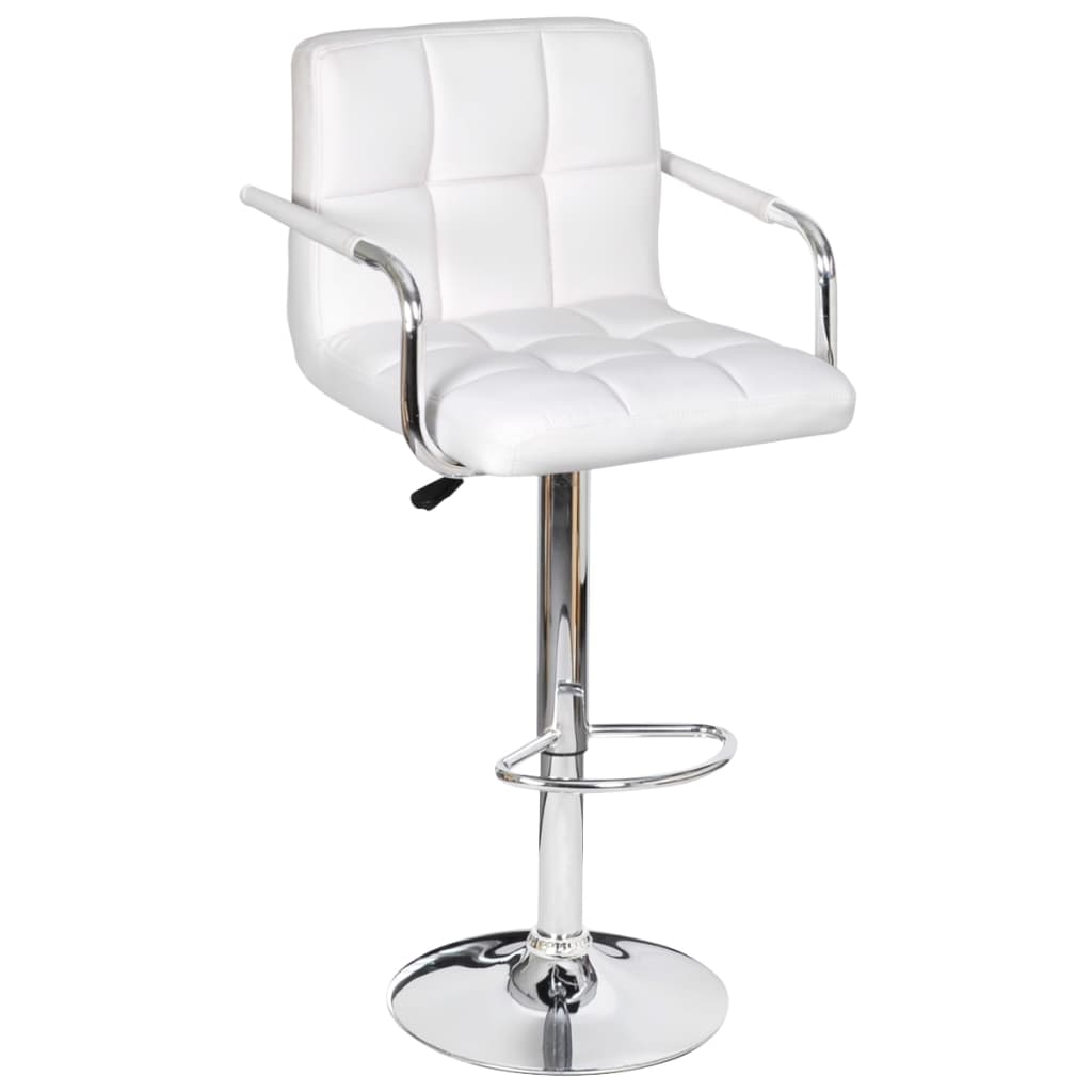 vidaXL Tabourets de bar lot de 2 blanc similicuir