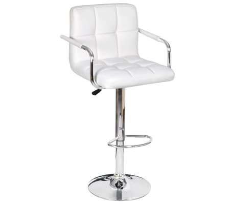 vidaXL Tabourets de bar lot de 2 blanc similicuir