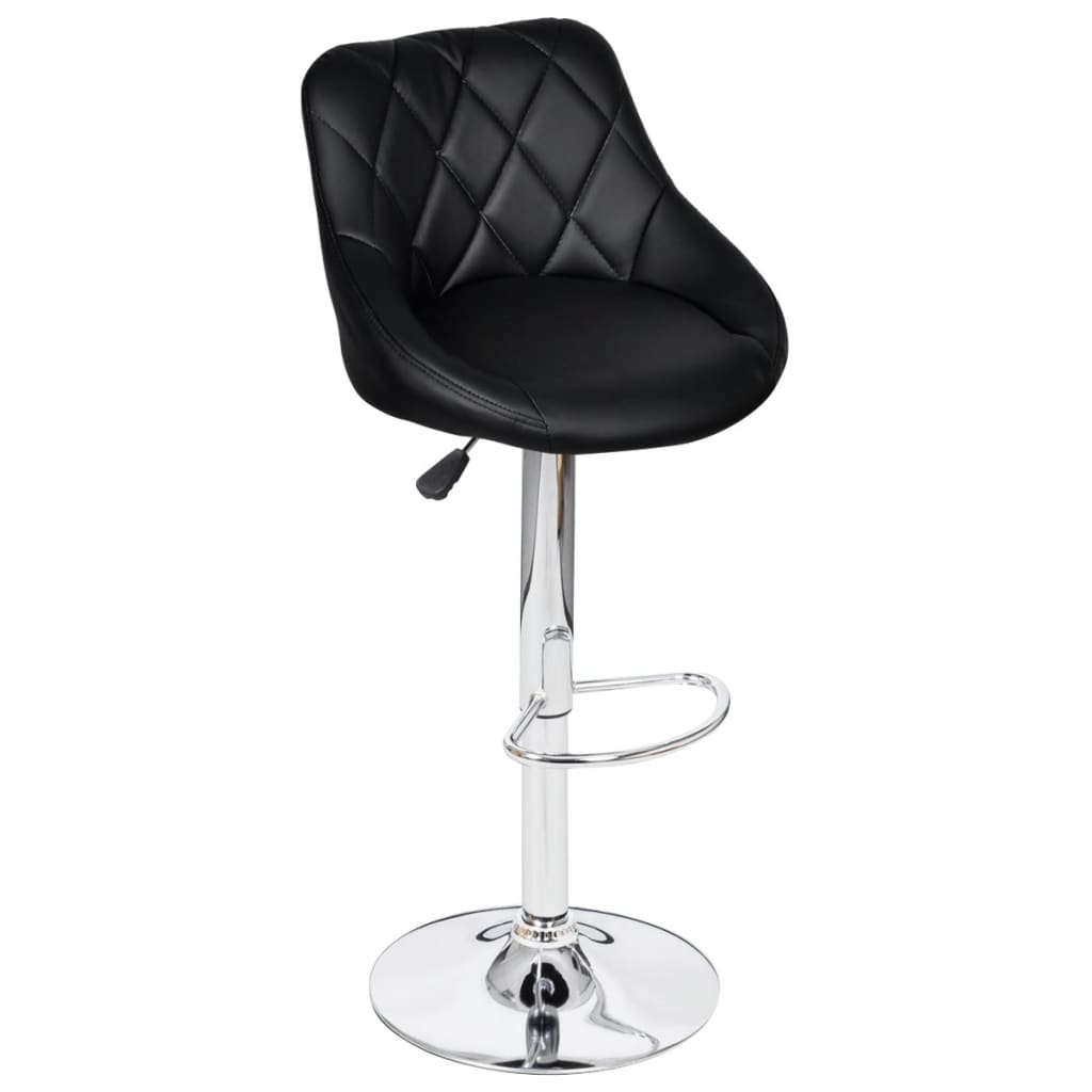 vidaXL Bar Stools 2 pcs Black Faux Leather