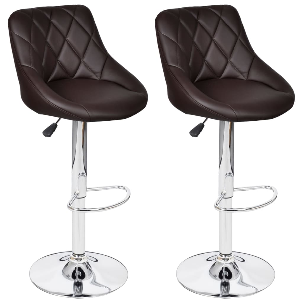 

vidaXL Bar Stools 2 pcs Brown Faux Leather