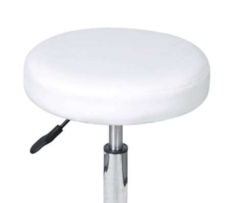vidaXL Office Stool White Faux Leather
