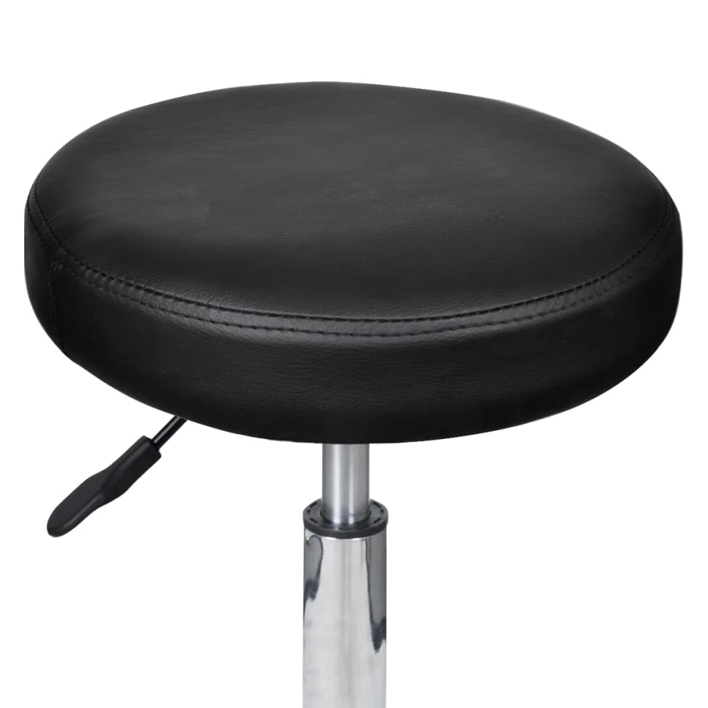 vidaXL Office Stool Black Faux Leather