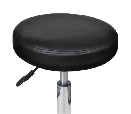 vidaXL Office Stool Black Faux Leather