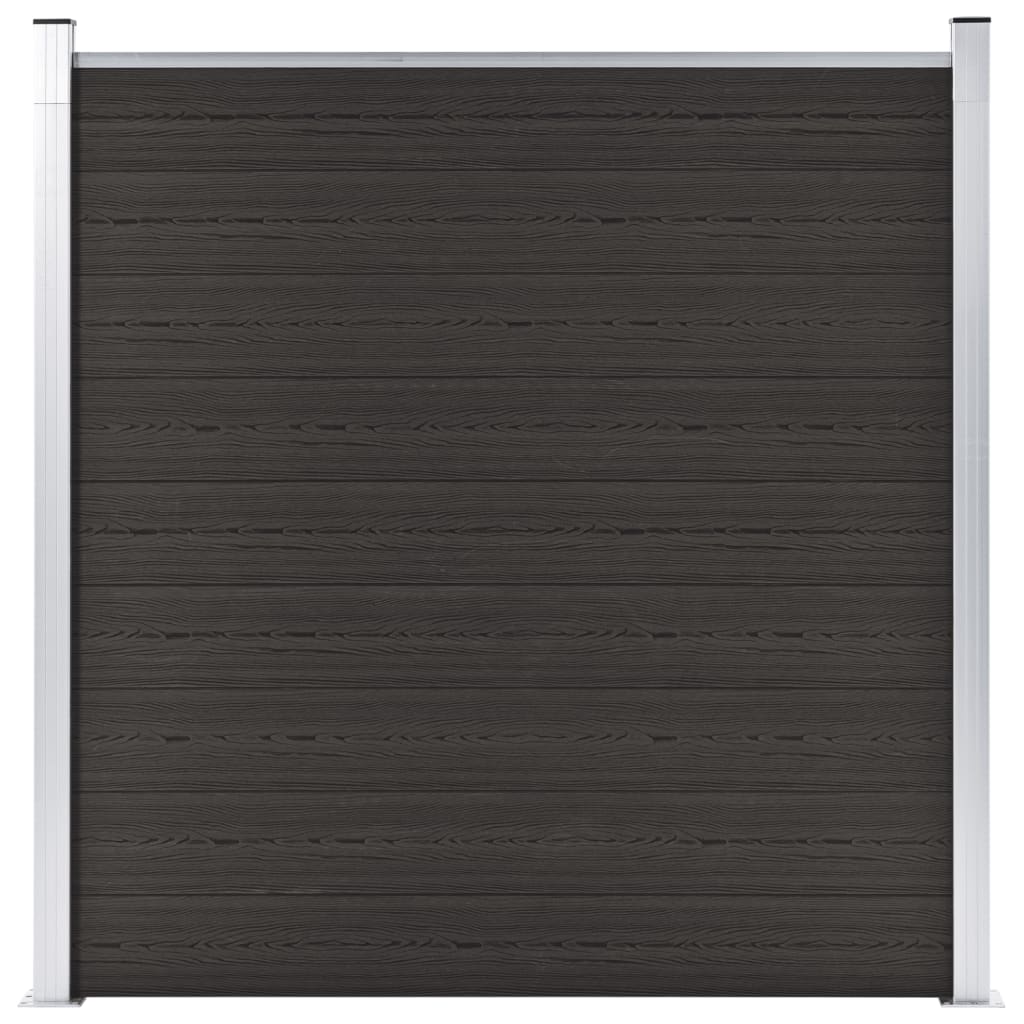 vidaXL Fence Panel WPC 180×186 cm Black