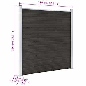 Plotový dílec WPC 180 x 186 cm černý - obrázek 9