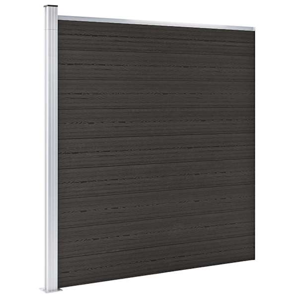 vidaXL aiapaneel, WPC, 175 x 186 cm, must