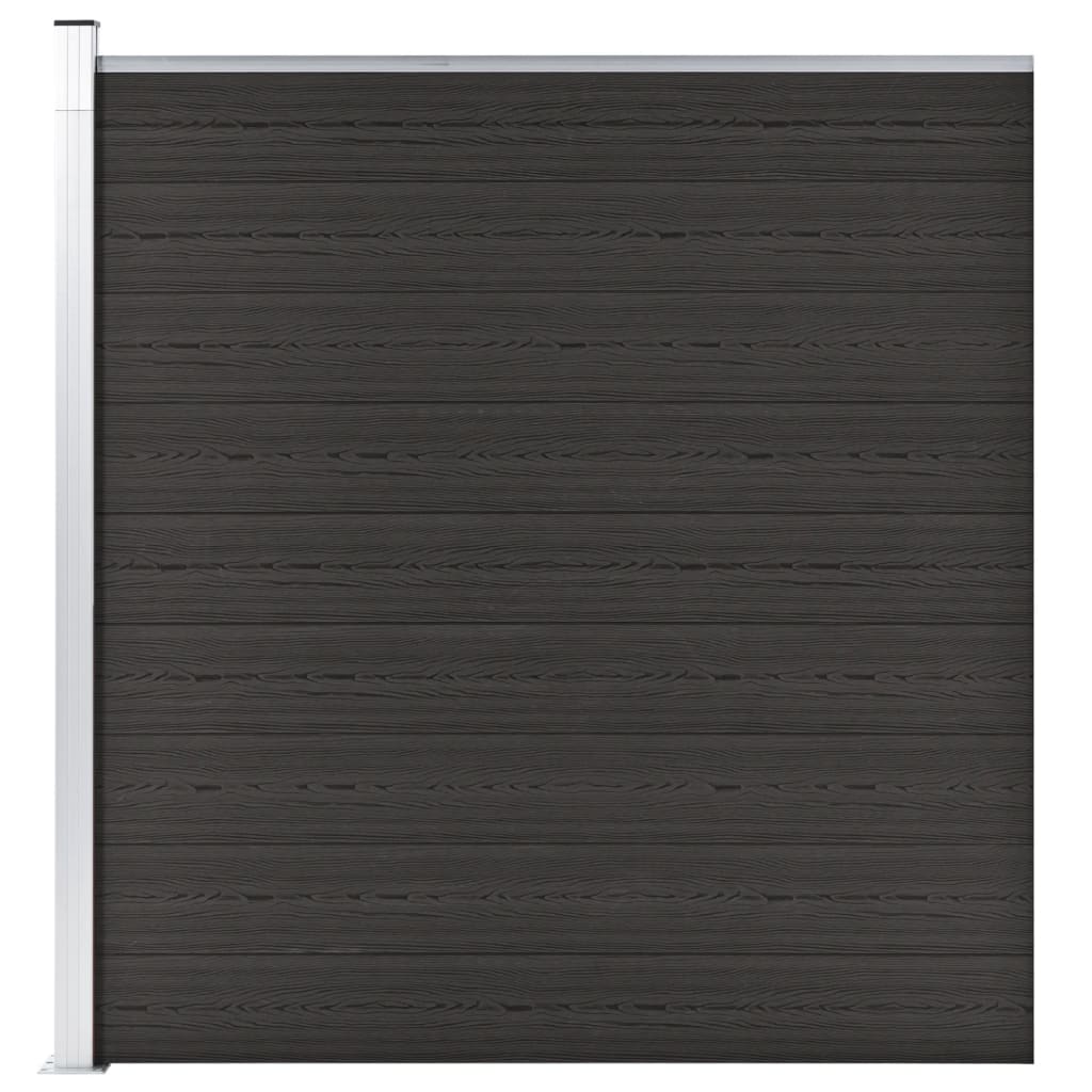 vidaXL Zaunelement WPC 175x186 cm Schwarz