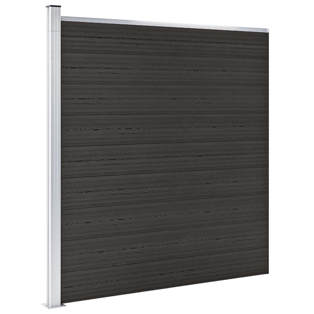 vidaXL Panou de gard, negru, 175x186 cm, WPC