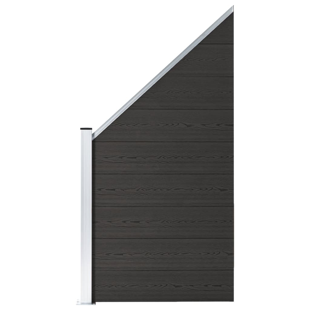 Panel de valla WPC negro 95x(105-180) cm