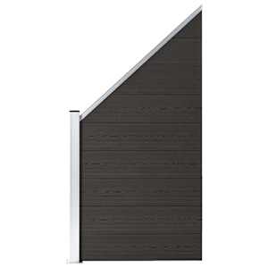 vidaXL aiapaneel, WPC, 95 x (105-180) cm, must