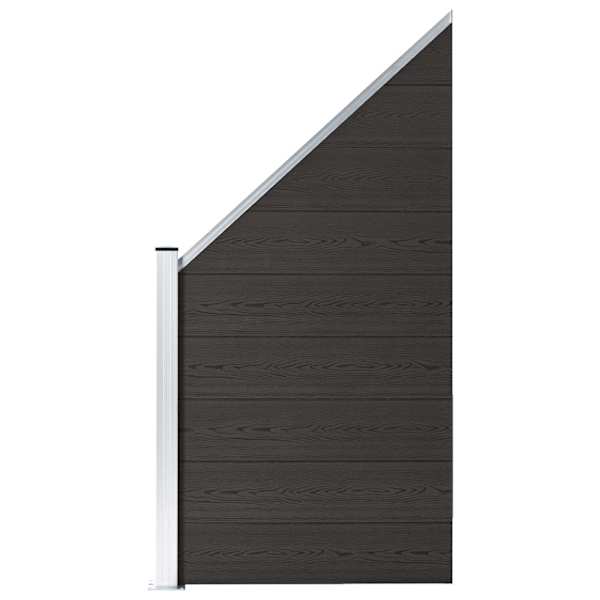 vidaXL aiapaneel, WPC, 95 x (105-180) cm, must