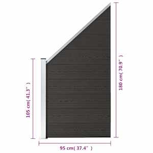 Plotový dílec WPC 95 x (105–180) cm černý - obrázek 8