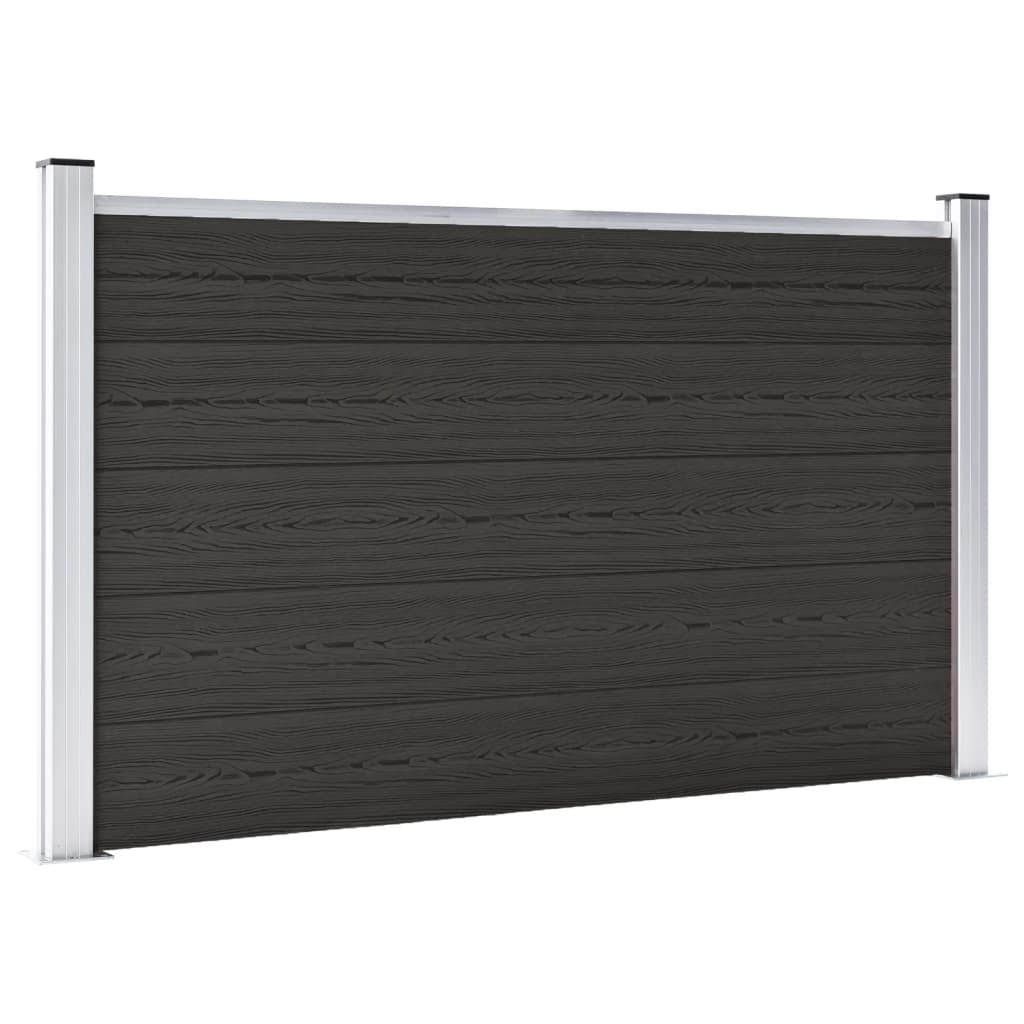vidaXL fekete WPC kerítéspanel 180 x 105 cm