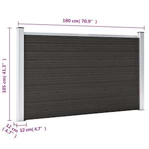 Plotový dílec WPC 180 x 105 cm černý - obrázek 8