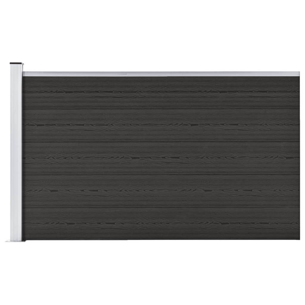vidaXL Fence Panel WPC 175×105 cm Black