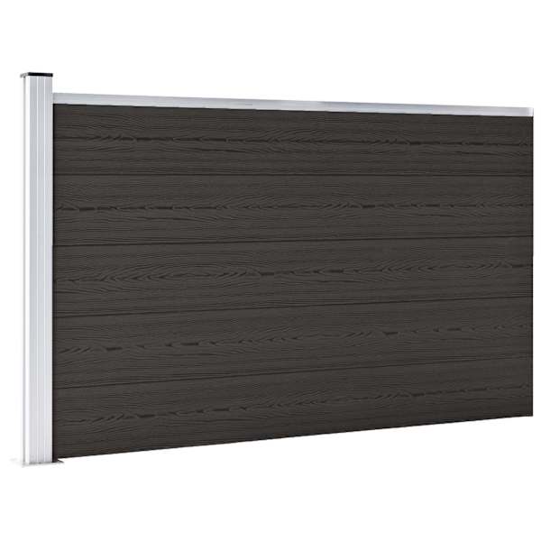 vidaXL aiapaneel, WPC, 170 x 105 cm, must