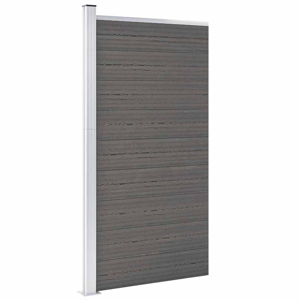 vidaXL Plotový dílec WPC 95 x 186 cm šedý