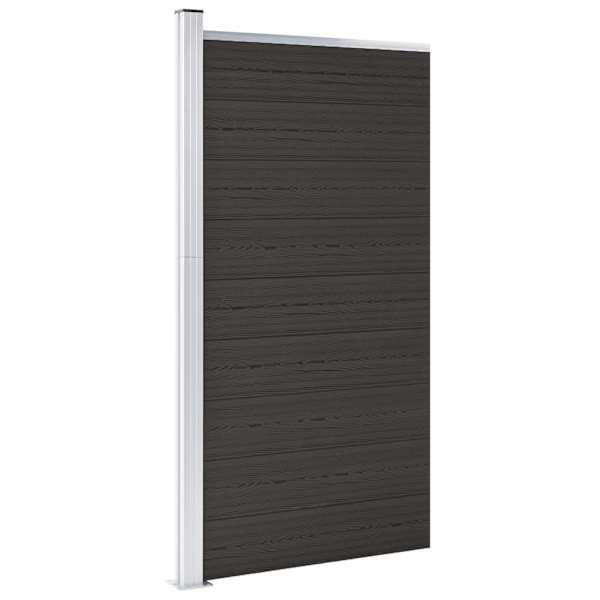vidaXL aiapaneel, WPC, 95 x 186 cm, must