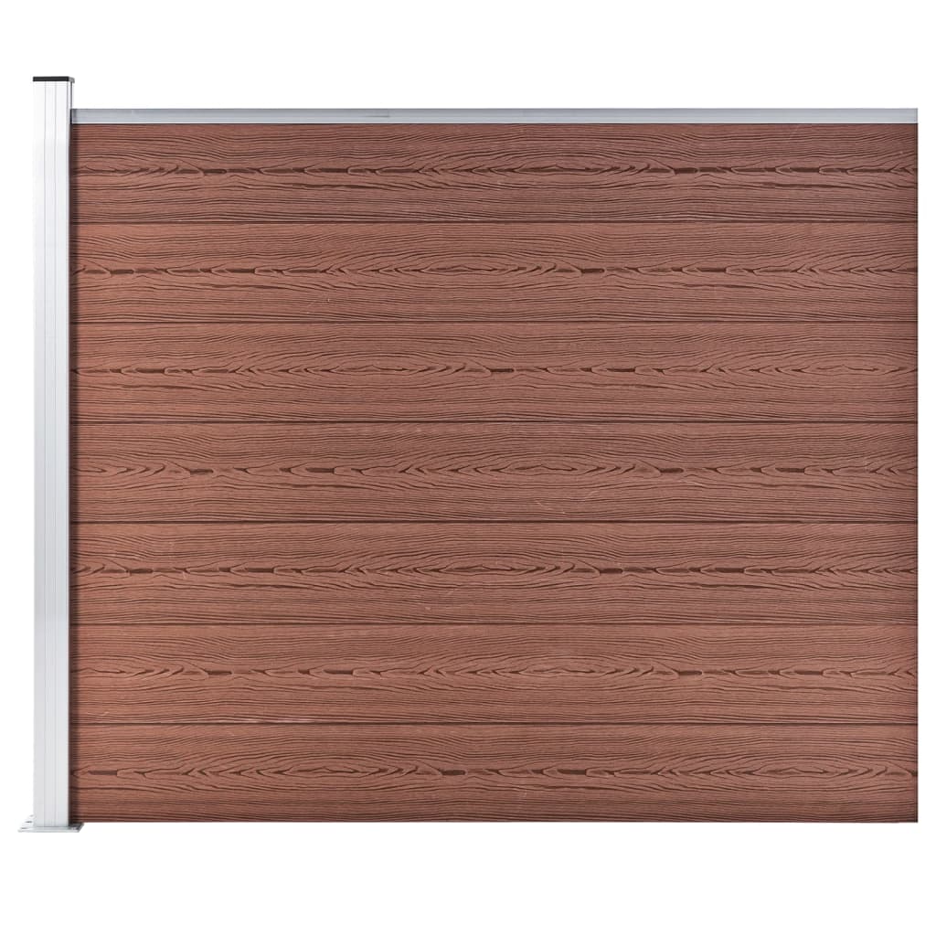Panel de valla WPC marrón 175x146 cm
