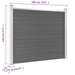 Plotový dílec WPC 180 x 146 cm šedý - obrázek 9