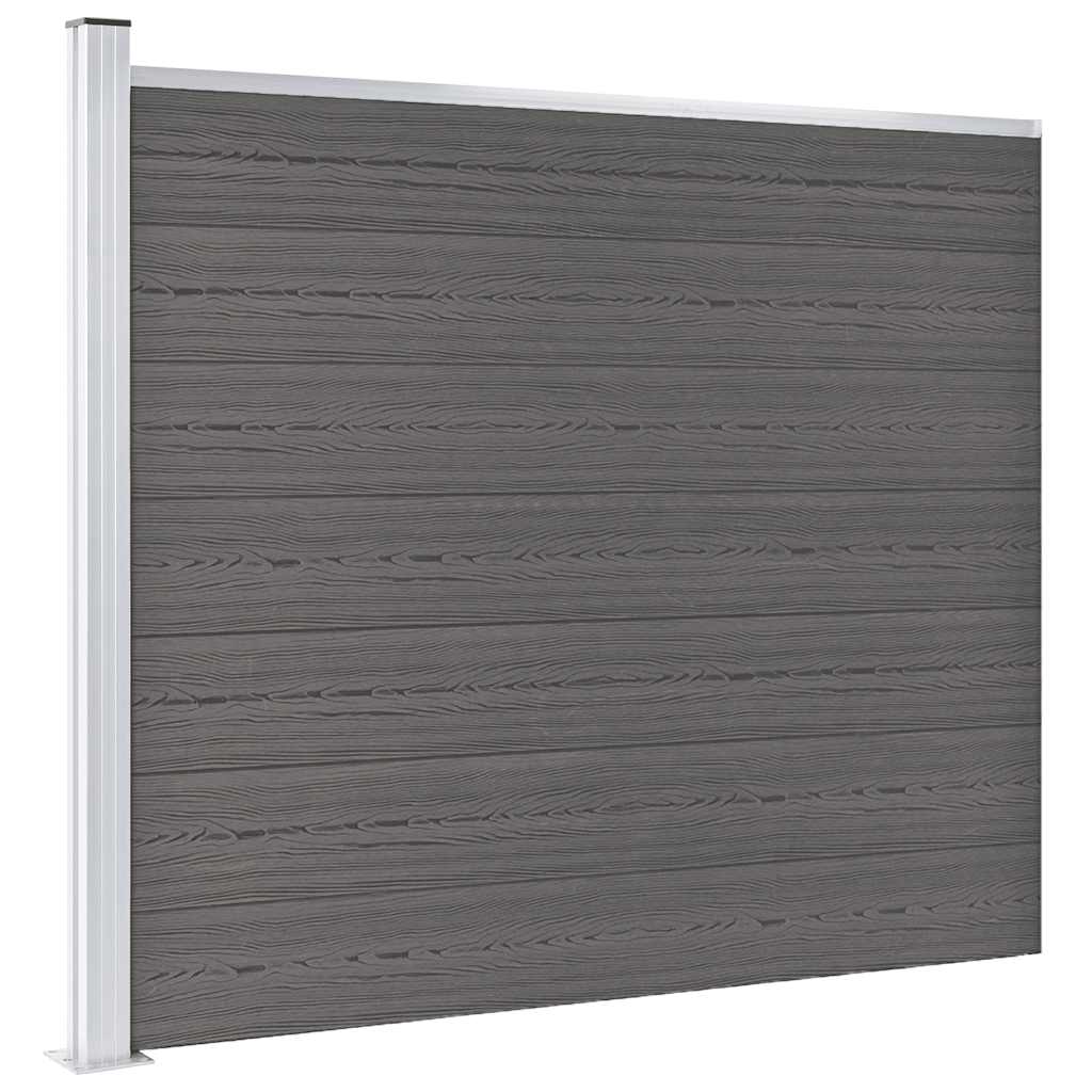 vidaXL Plotový dílec WPC 175 x 146 cm šedý