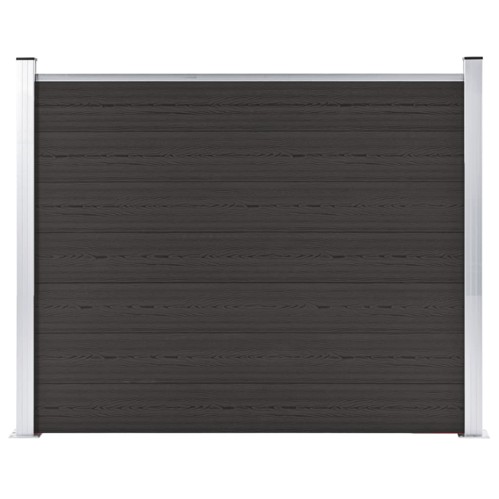 vidaXL Fence Panel WPC 180×146 cm Black