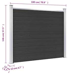 Plotový dílec WPC 180 x 146 cm černý - obrázek 9