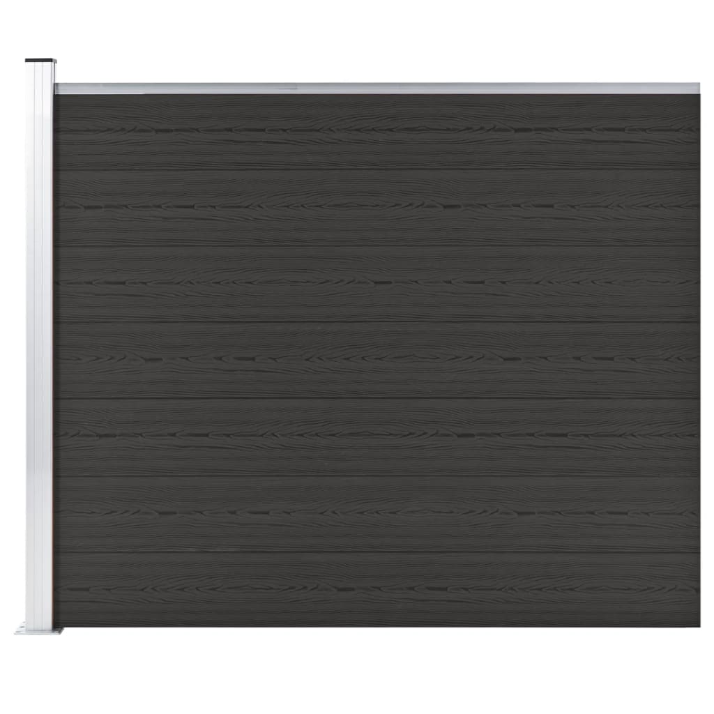 Panel de valla WPC negro 175x146 cm