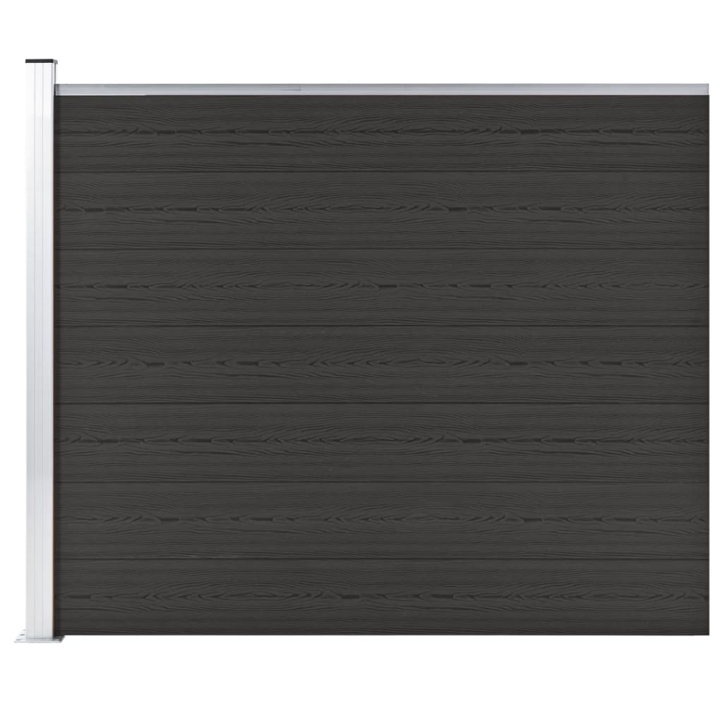 vidaXL Zaunelement WPC 175x146 cm Schwarz