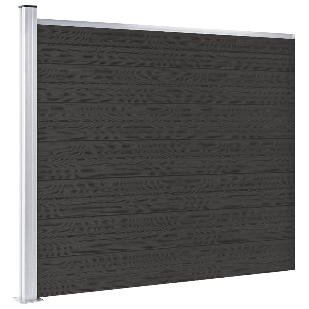 vidaXL fekete WPC kerítéspanel 175 x 146 cm