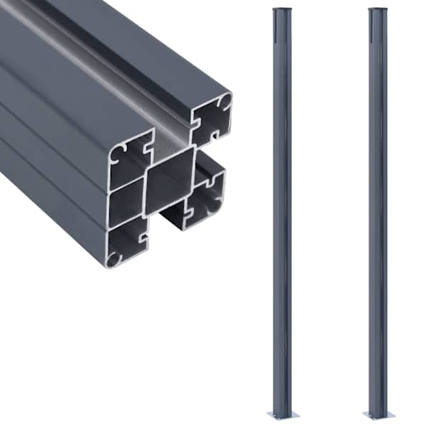 vidaXL aiapostid, 2 tk, tumehall, 185 cm, alumiinium
