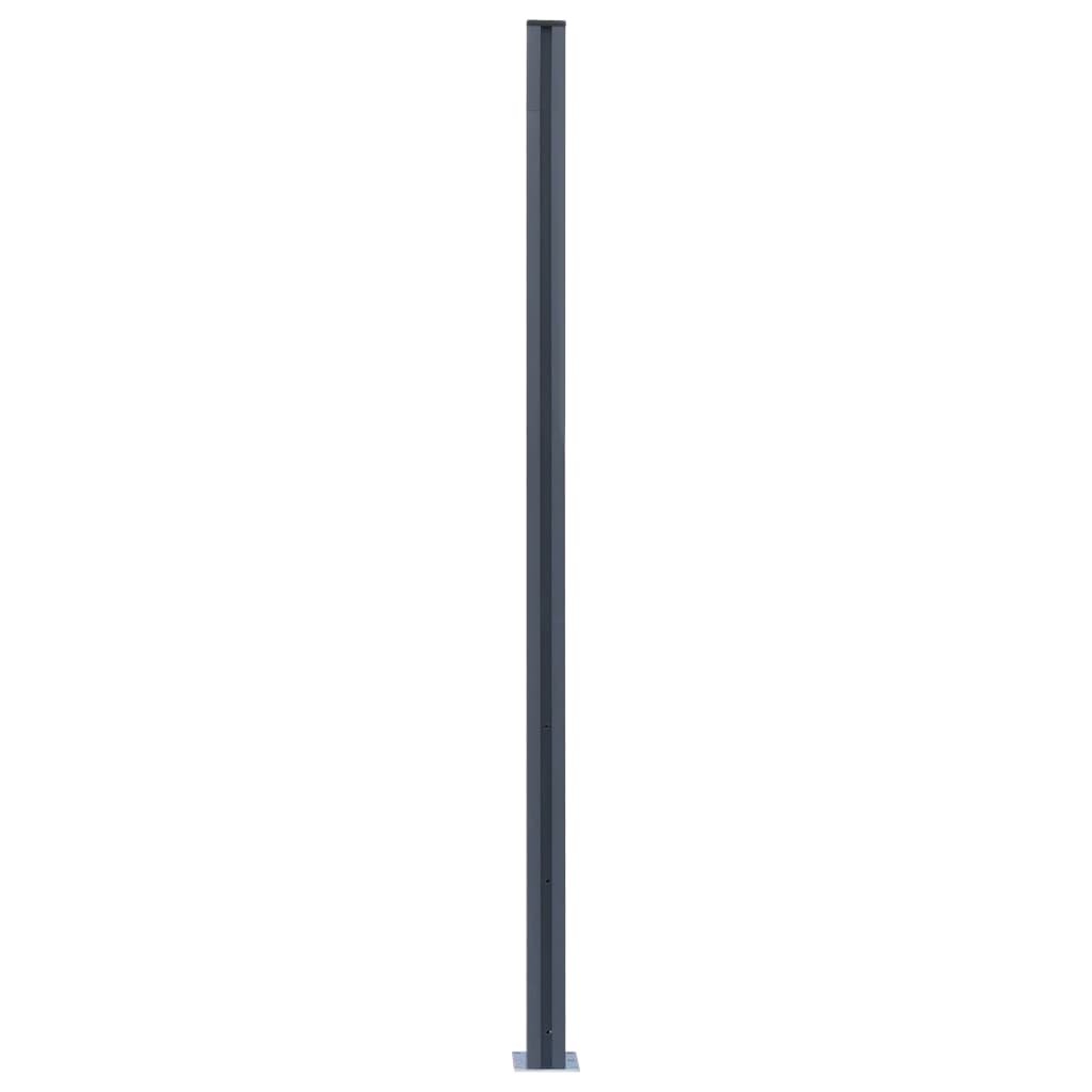 2 db sötétszürke alumínium kerítésoszlop 185 cm 