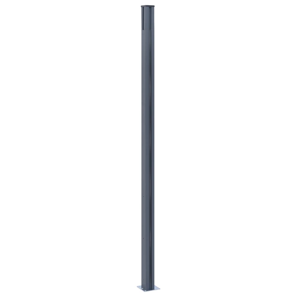 2 db sötétszürke alumínium kerítésoszlop 185 cm 