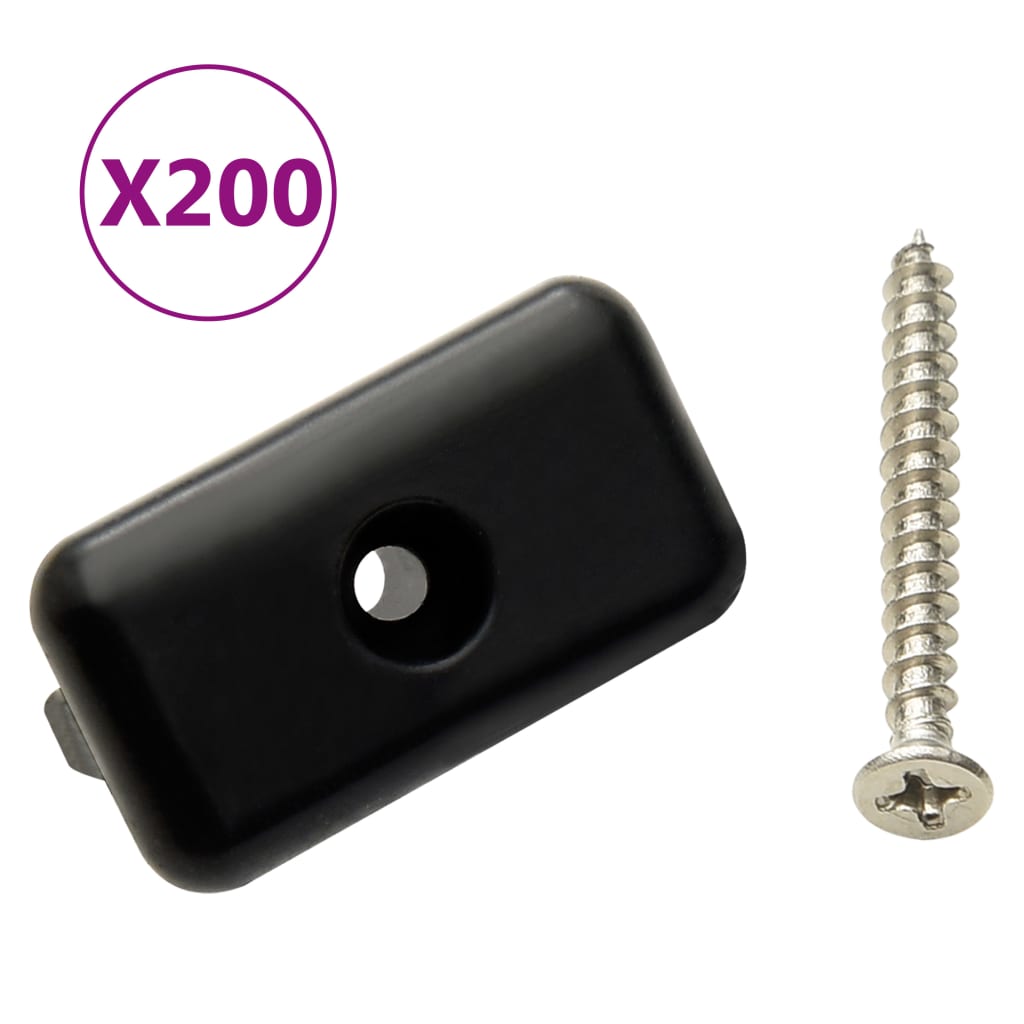 vidaXL Cleme pardoseală cu șuruburi 200 buc. plastic&oțel inoxidabil