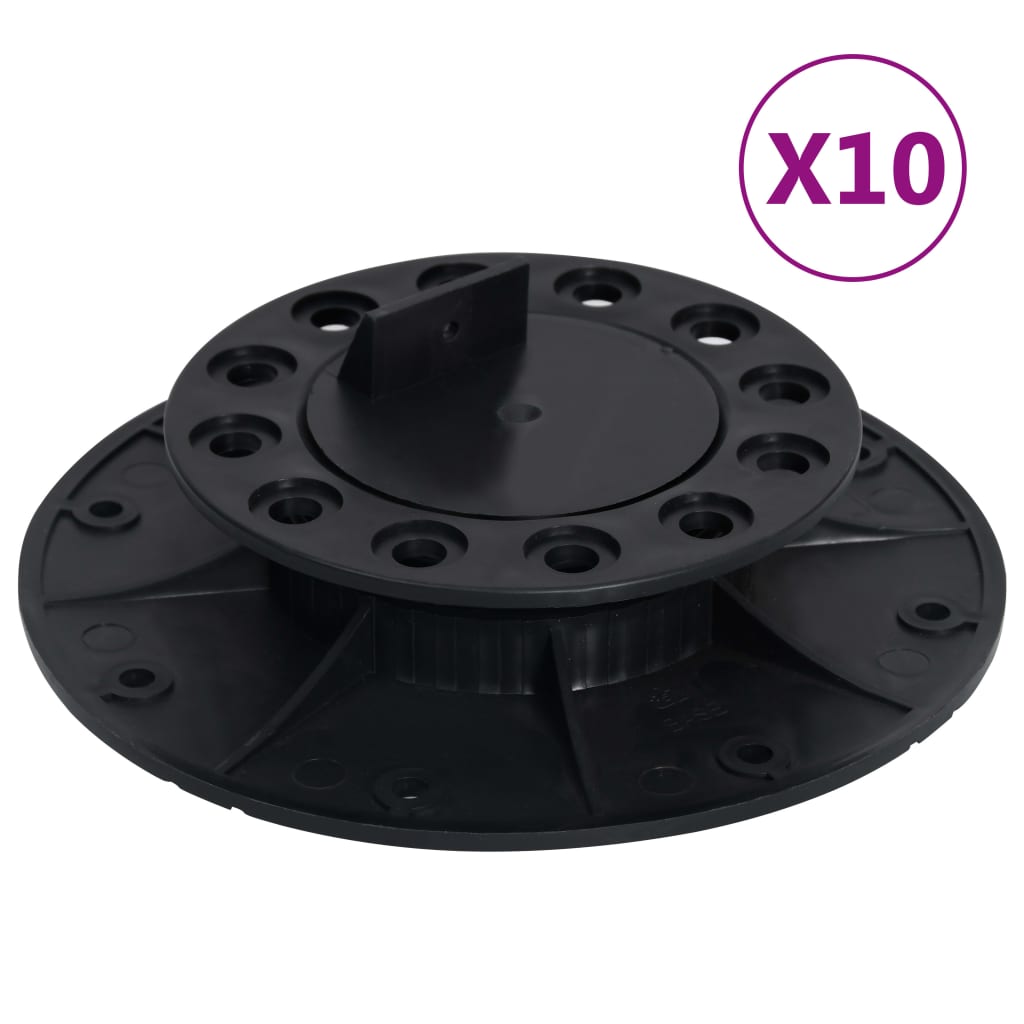 10x Adjustable Feet for Decking Garden Flooring Pedestal Multi Sizes vidaXL