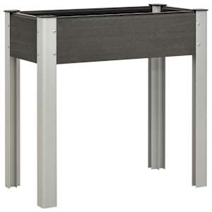 vidaXL aia taimelava 75x40x75 cm, puidu-plasti segu, hall